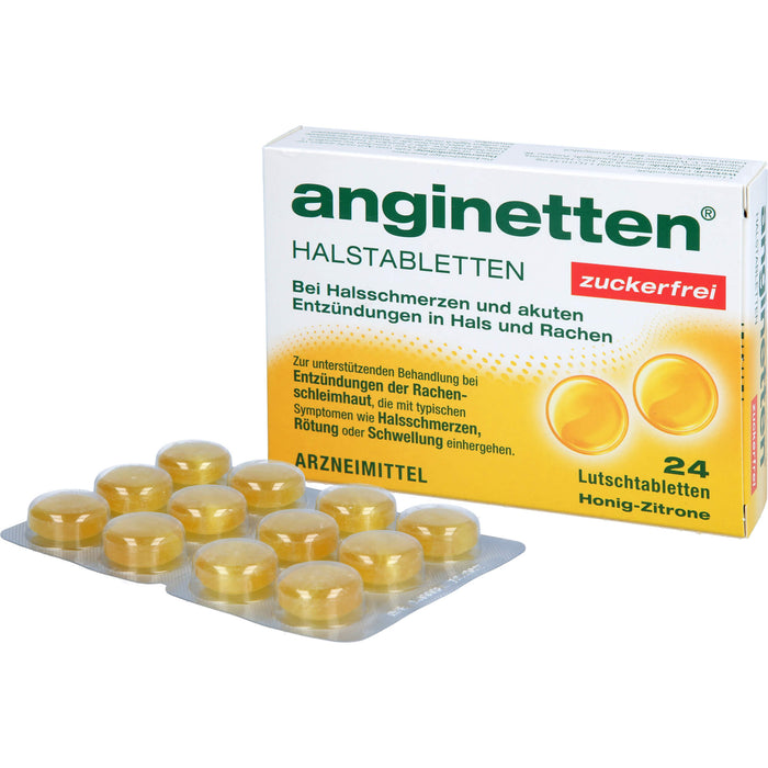 anginetten Halstabletten zuckerfrei, 24 pc Tablettes