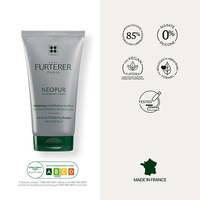 René Furterer NEOPUR Ausgleichendes Anti-Schuppen Shampoo für fettige Schuppen & Kopfhaut - bei Schuppen, 150 ml Shampoo