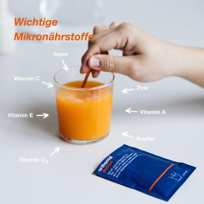 Orthomol Immun - Mikronährstoffe zur Unterstützung des Immunsystems - Nahrungsergänzung mit Vitamin C, Vitamin D und Zink, 15 St. Tagesportionen