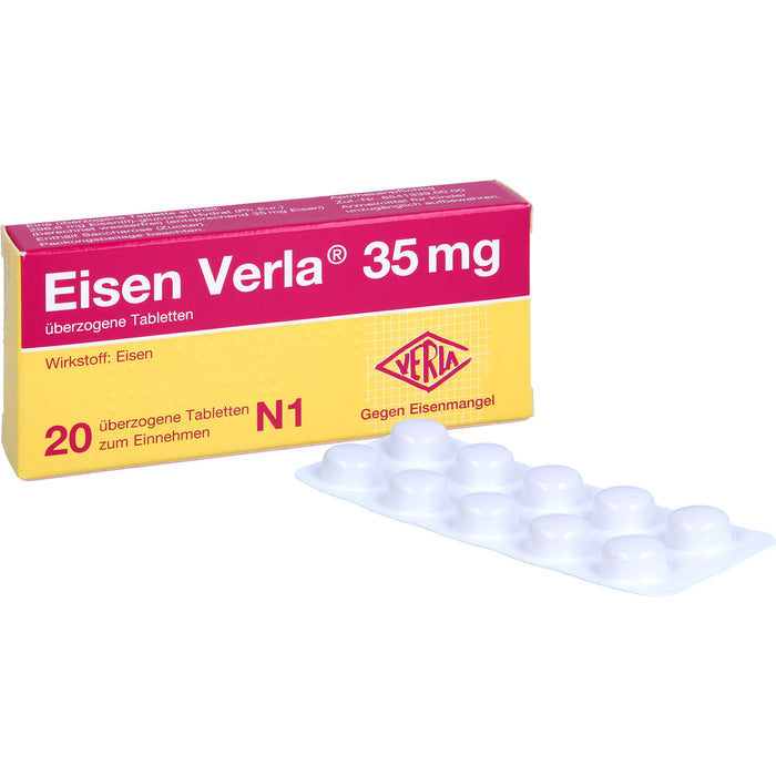 Eisen Verla 35 mg, überzogene Tabletten, 20 St UTA