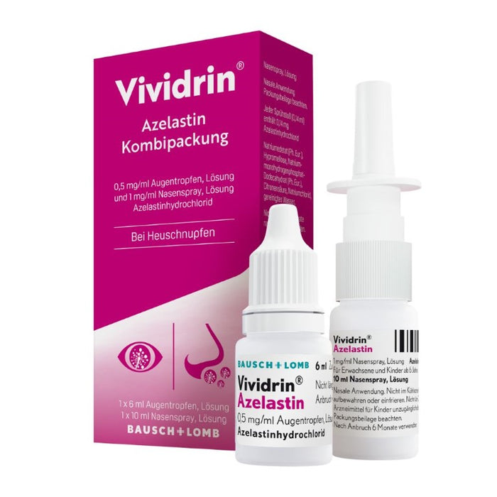 Vividrin Azelastin Kombipackung Augentropfen und Nasenspray, 1 pcs. Combipack