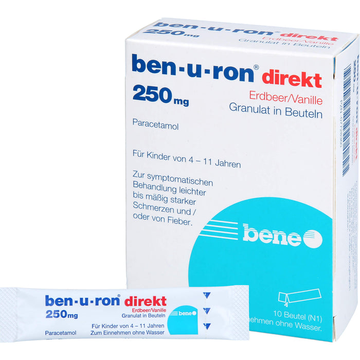 Ben-u-ron direkt Erdbeer/Vanille 250 mg Granulat, 10 pc Sachets