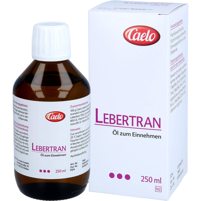 Caelo Lebertran, 250 ml Huile