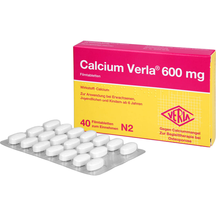 Calcium Verla 600 mg Filmtabletten, 40 pcs. Tablets