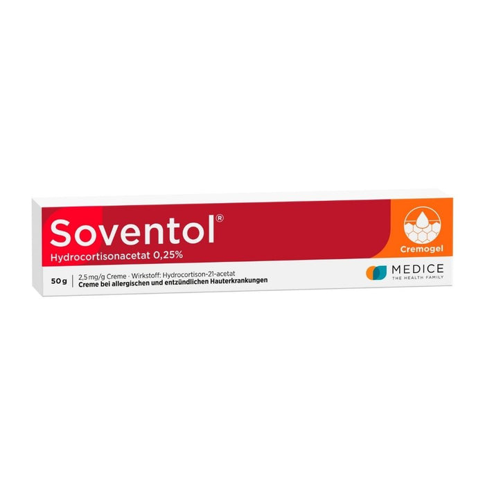 Soventol Hydrocortisonacetat 0,25%, 2,5 mg/g Creme, 50 g Creme