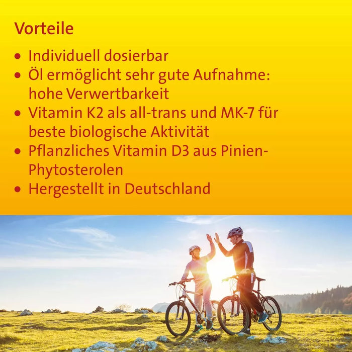 Vitamin D3 K2 HEVERT Bioaktiv Öl für gesunde Knochen und Muskeln sowie ein aktives Immunsystem, 20 ml Öl