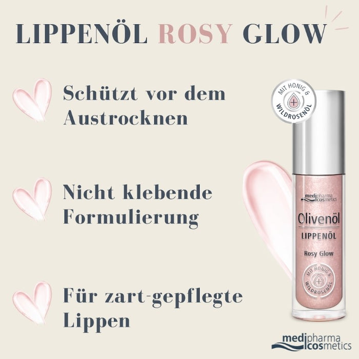 Olivenöl Lippenöl Rosy Glow, 4 ml, 4 ml Öl