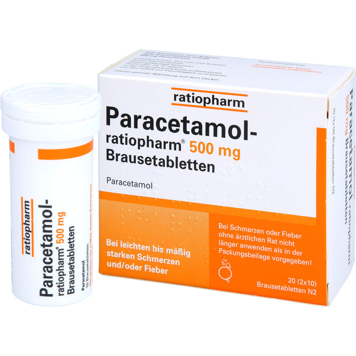 Paracetamol-ratiopharm 500 mg Brausetabletten, 20 pcs. Tablets