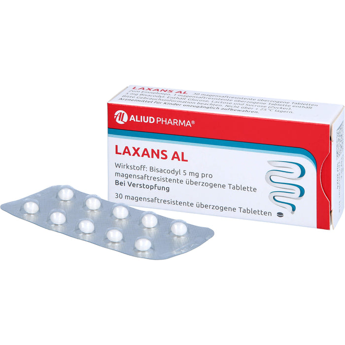 Laxans AL überzogene Tabletten bei Verstopfung, 30 pc Tablettes