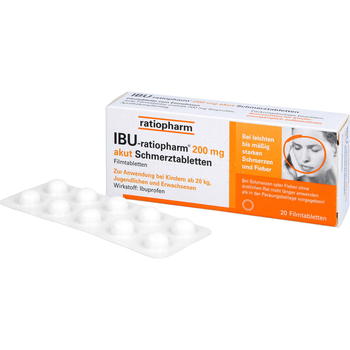 Ibu-ratiopharm 200 akut Tabletten, 20 pc Tablettes