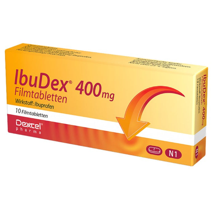 IbuDex 400 mg Filmtabletten bei Schmerzen und Fieber, 10 St. Tabletten