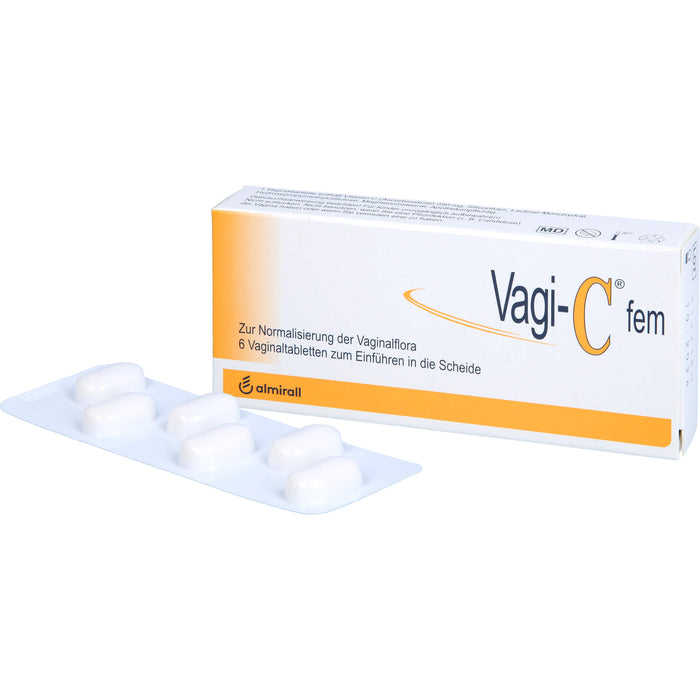 Vagi-C fem Vaginaltabletten zur Normalisierung der Scheidenflora, 6 pcs. Tablets