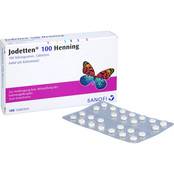 Jodetten 100 Henning Tabletten zur Vorbeugung und Behandlung des Jodmangelkropfes, 100 pcs. Tablets